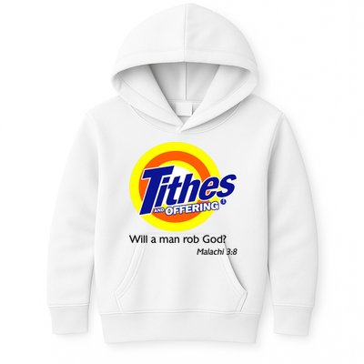Funny Tithes And Offering Will A Man Rob God Kids Hoodie