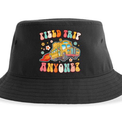 Field Trip Anyone Groovy School Bus Driver Sustainable Bucket Hat