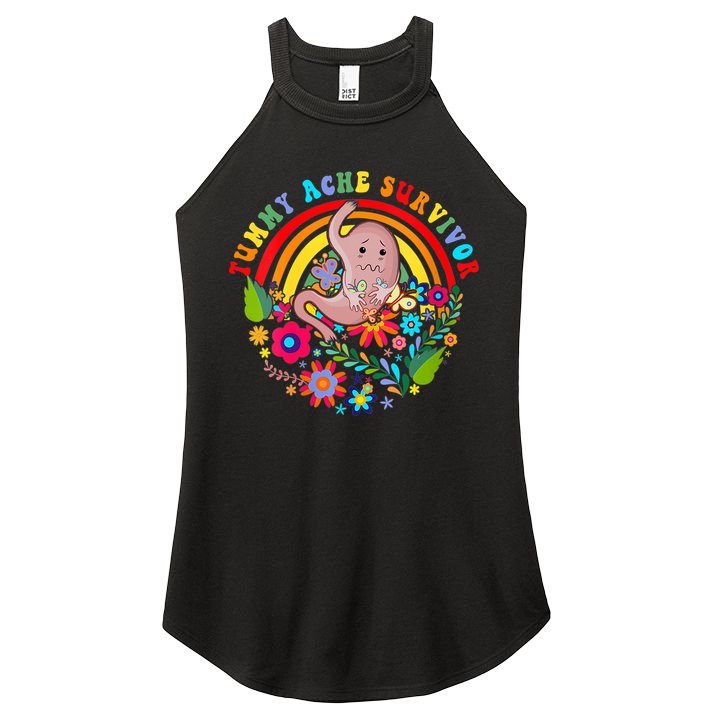 Funny Tummy Ache Survivor Shirt, Tummy Ache Tee For Man Women Women's Perfect Tri Rocker Tank