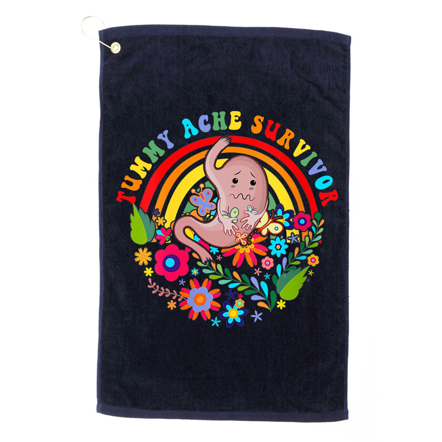 Funny Tummy Ache Survivor Shirt, Tummy Ache Tee For Man Women Golf Towel