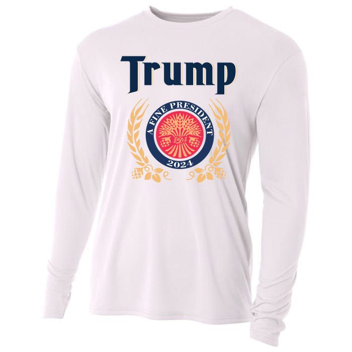 Funny Trump A Fine President 2024 Gift Cooling Performance Long Sleeve Crew