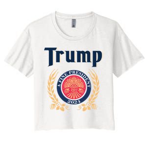 Funny Trump A Fine President 2024 Gift Women's Crop Top Tee