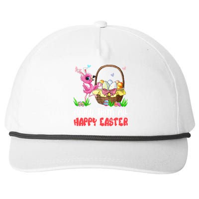 Found Them All Happy Easter Bunny Flamingo Hunting Eggs Gift Snapback Five-Panel Rope Hat