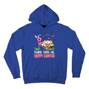 Found Them All Happy Easter Bunny Flamingo Hunting Eggs Gift Hoodie