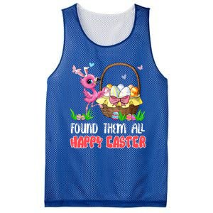 Found Them All Happy Easter Bunny Flamingo Hunting Eggs Gift Mesh Reversible Basketball Jersey Tank