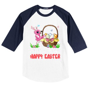 Found Them All Happy Easter Bunny Flamingo Hunting Eggs Gift Baseball Sleeve Shirt