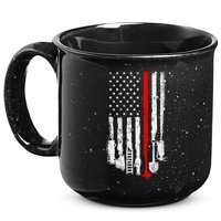 Firefighter Tools And Equipt Stripe American Flag Fire Gift 15oz Campfire Ceramic Mug