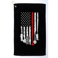 Firefighter Tools And Equipt Stripe American Flag Fire Gift Golf Towel