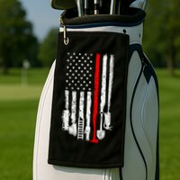Firefighter Tools And Equipt Stripe American Flag Fire Gift Golf Towel