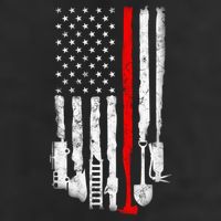 Firefighter Tools And Equipt Stripe American Flag Fire Gift Golf Towel