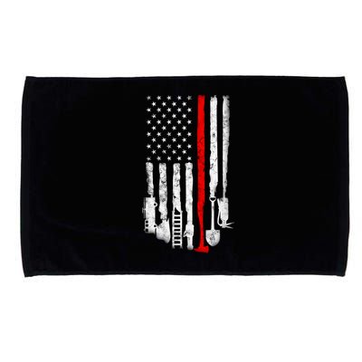 Firefighter Tools And Equipt Stripe American Flag Fire Gift Microfiber Hand Towel