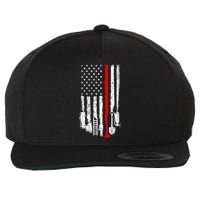 Firefighter Tools And Equipt Stripe American Flag Fire Gift Wool Snapback Cap