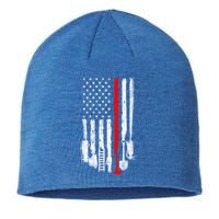 Firefighter Tools And Equipt Stripe American Flag Fire Gift Sustainable Beanie