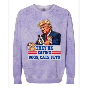 Funny They Are Eating The Dogs The Cats The Pets 2024 Colorblast Crewneck Sweatshirt