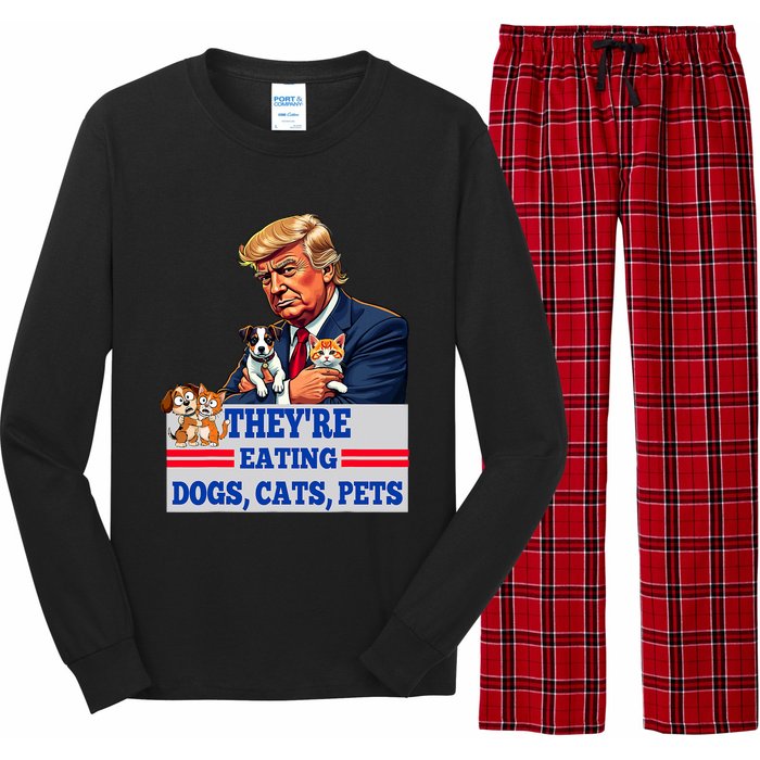 Funny They Are Eating The Dogs The Cats The Pets 2024 Long Sleeve Pajama Set