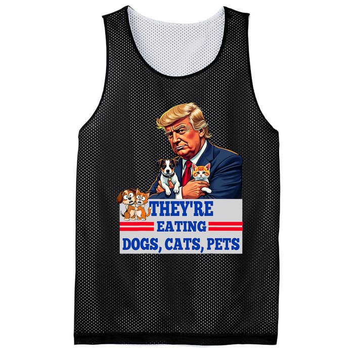 Funny They Are Eating The Dogs The Cats The Pets 2024 Mesh Reversible Basketball Jersey Tank