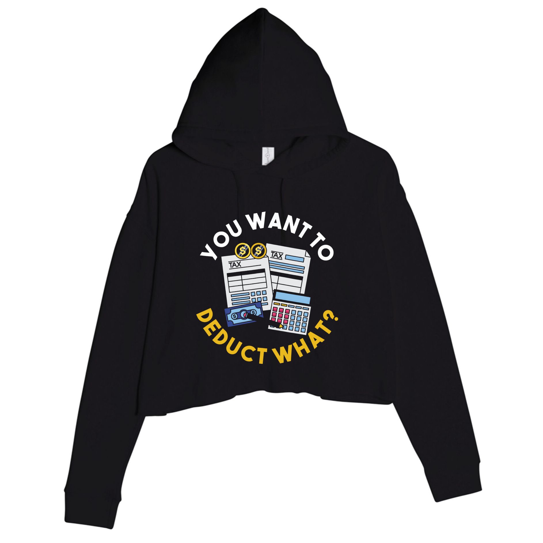 Funny Taxation Accountant Cpa Gift Tax Crop Fleece Hoodie
