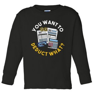 Funny Taxation Accountant Cpa Gift Tax Toddler Long Sleeve Shirt