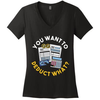 Funny Taxation Accountant Cpa Gift Tax Women's V-Neck T-Shirt