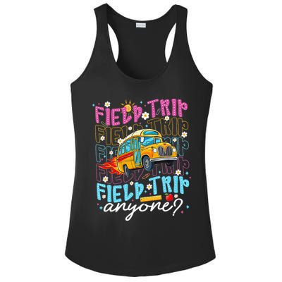 Field Trip Anyone School Bus Field Day Teacher Student Ladies PosiCharge Competitor Racerback Tank