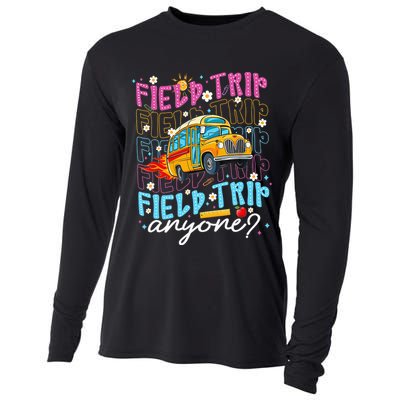 Field Trip Anyone School Bus Field Day Teacher Student Cooling Performance Long Sleeve Crew