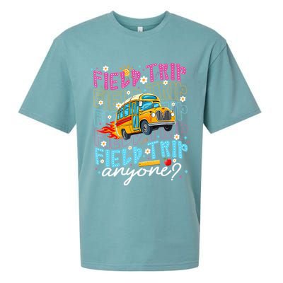 Field Trip Anyone School Bus Field Day Teacher Student Sueded Cloud Jersey T-Shirt