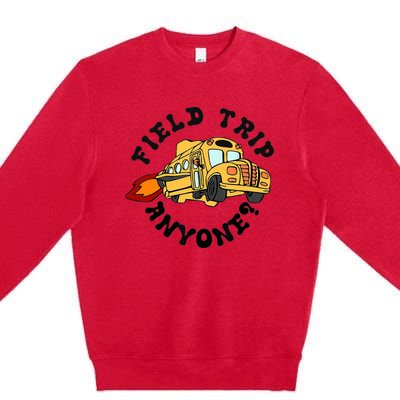 Field Trip Anyone Magic School Bus Seatbelts Everyone Premium Crewneck Sweatshirt