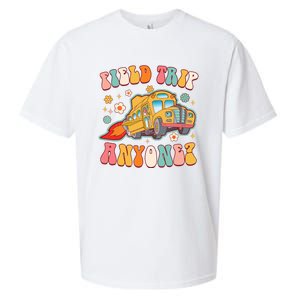 Field Trip Anyone Groovy School Bus Driver Yellow Bus Sueded Cloud Jersey T-Shirt