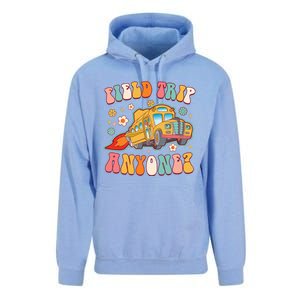 Field Trip Anyone Groovy School Bus Driver Yellow Bus Unisex Surf Hoodie