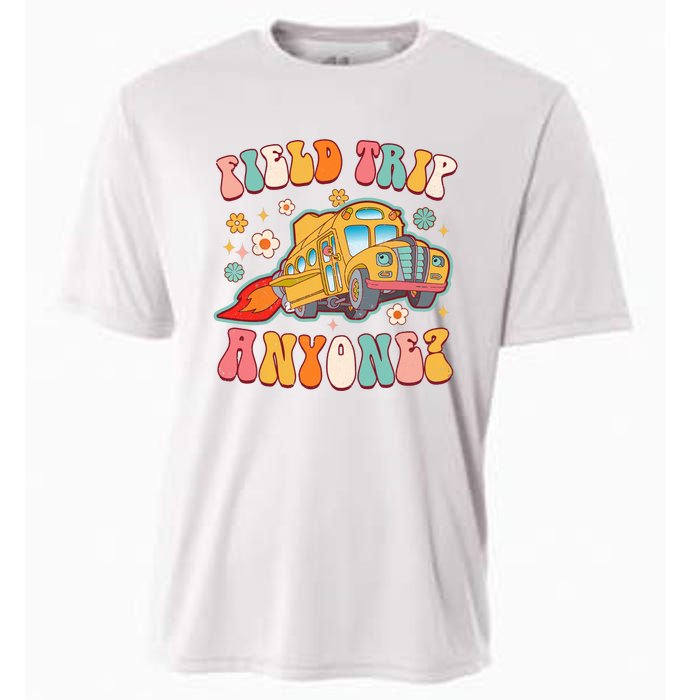 Field Trip Anyone Groovy School Bus Driver Yellow Bus Cooling Performance Crew T-Shirt