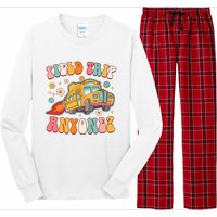 Field Trip Anyone Groovy School Bus Driver Yellow Bus Long Sleeve Pajama Set