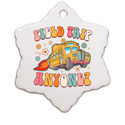 Field Trip Anyone Groovy School Bus Driver Yellow Bus Ceramic Star Ornament