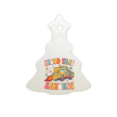 Field Trip Anyone Groovy School Bus Driver Yellow Bus Ceramic Tree Ornament