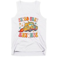 Field Trip Anyone Groovy School Bus Driver Yellow Bus Tank Top