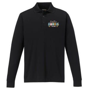 First Time Auntie Est 2025 Performance Long Sleeve Polo