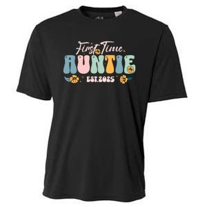 First Time Auntie Est 2025 Cooling Performance Crew T-Shirt