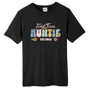 First Time Auntie Est 2025 Tall Fusion ChromaSoft Performance T-Shirt