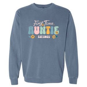 First Time Auntie Est 2025 Garment-Dyed Sweatshirt