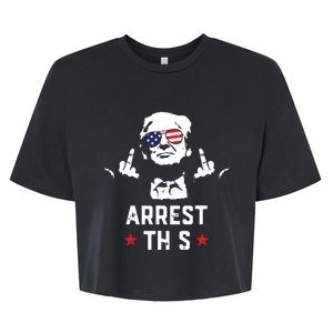 Funny Trump Arrest This Donald Trump Middle Finger President Bella+Canvas Jersey Crop Tee