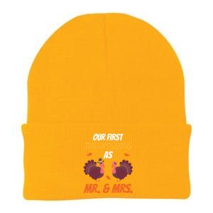 First Thanksgiving As Mr And Mrs Funny Thanksgiving Family Meaningful Gift Knit Cap Winter Beanie