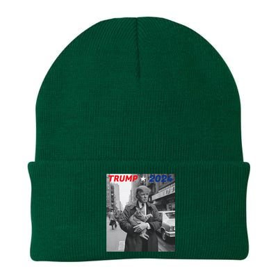 Funny Trump And Cat 2024 Funny Political Knit Cap Winter Beanie