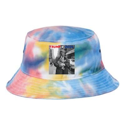 Funny Trump And Cat 2024 Funny Political Tie Dye Newport Bucket Hat