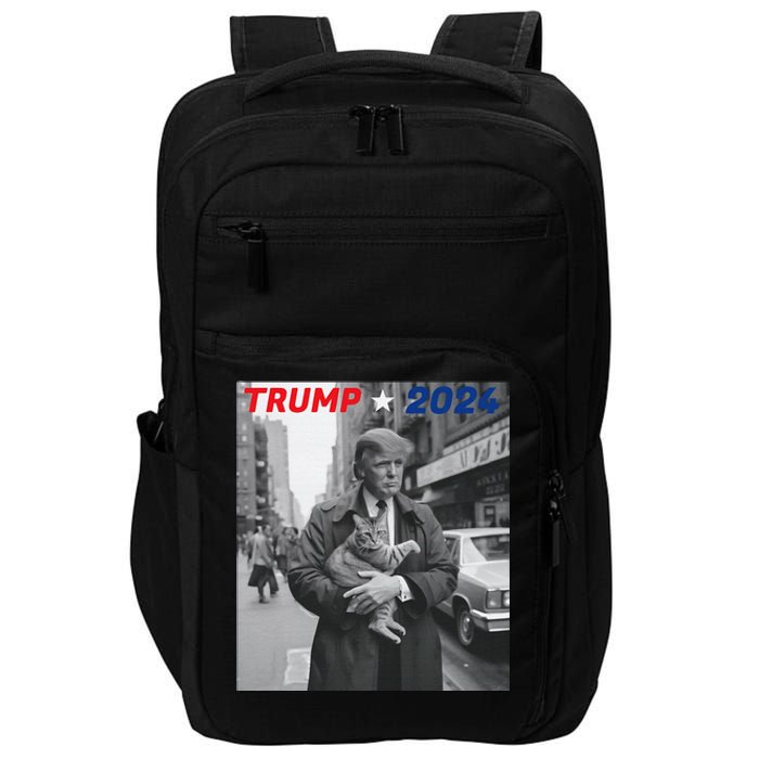 Funny Trump And Cat 2024 Funny Political Impact Tech Backpack