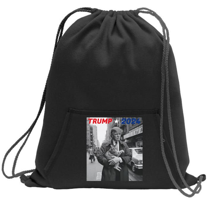 Funny Trump And Cat 2024 Funny Political Sweatshirt Cinch Pack Bag