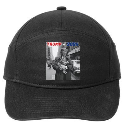 Funny Trump And Cat 2024 Funny Political 7-Panel Snapback Hat