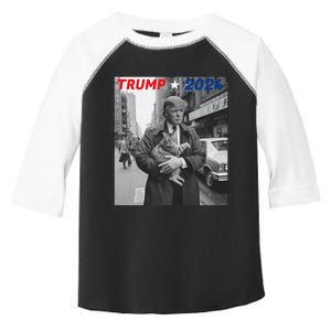 Funny Trump And Cat 2024 Funny Political Toddler Fine Jersey T-Shirt