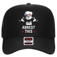 Funny Trump Arrest This Donald Trump Middle Finger President High Crown Mesh Back Trucker Hat