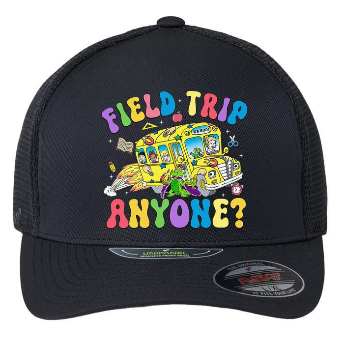 Field Trip Anyone Field Day Let The Games Begin School Bus Gift Flexfit Unipanel Trucker Cap