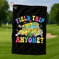 Field Trip Anyone Field Day Let The Games Begin School Bus Gift Golf Towel