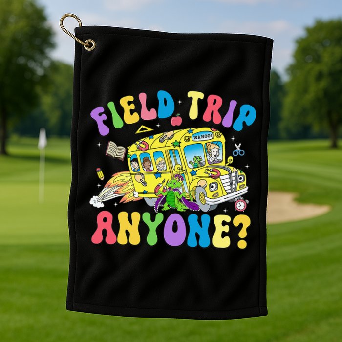 Field Trip Anyone Field Day Let The Games Begin School Bus Gift Golf Towel